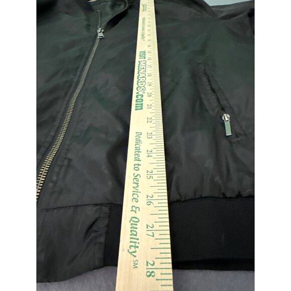 Privilege Society Black Lightweight Bomber Jacket With Subtle Patterned Logos & - Picture 6 of 8